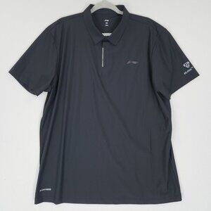 Li Ning Shirt Mens 4XL Black 40000 AT Dry Freeze Short Sleeve Sports Casual Polo